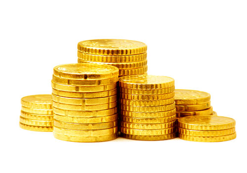 piles of gold coins